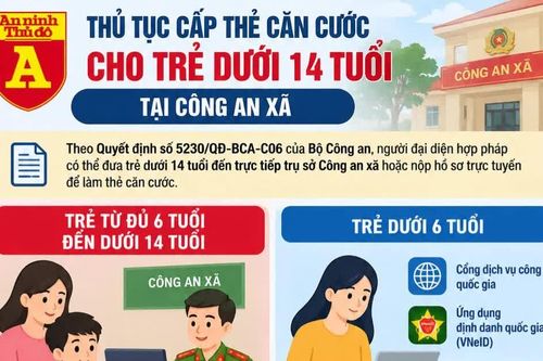Thủ tục cấp thẻ căn cước cho trẻ dưới 14 tuổi tại Công an xã
