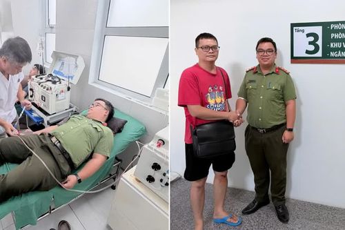 Đại úy Công an hiến tiểu cầu khẩn cấp cứu bệnh nhân tại Bệnh viện Việt Đức