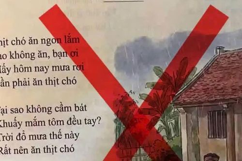 Công an làm việc với người ghép ảnh SGK có bài thơ 'thịt chó mắm tôm'