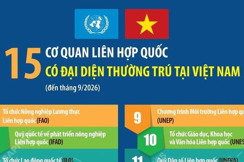 15 cơ quan Liên hợp quốc có đại diện thường trú tại Việt Nam