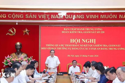 Thông qua dự thảo Báo cáo kết quả kiểm tra, giám sát đối với Ban Thường vụ Đảng ủy các cơ quan Đảng TW