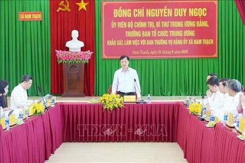 Đồng chí Nguyễn Duy Ngọc khảo sát chính quyền địa phương 2 cấp tại Nam Trạch