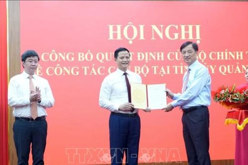 Ông Vương Quốc Tuấn được chỉ định giữ chức Bí thư Tỉnh ủy Quảng Trị