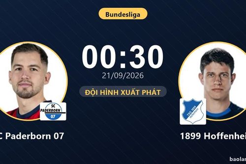 TRỰC TIẾPTrực tiếp SC Paderborn 07 vs 1899 Hoffenheim: Hoffenheim cầm bóng lấn lướt Paderborn, chưa có bàn thắng