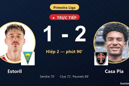 TRỰC TIẾPTrực tiếp Estoril vs Casa Pia: Casa Pia vượt lên dẫn trước