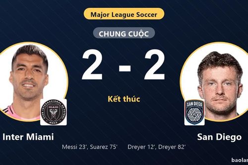 Cầm hòa Inter Miami 2-2, San Diego chính thức giành vé vào vòng 1/16 MLS