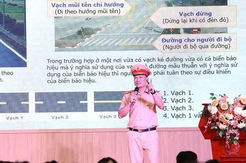 Tuyên truyền pháp luật, hướng dẫn kỹ năng lái xe an toàn cho 400 học sinh