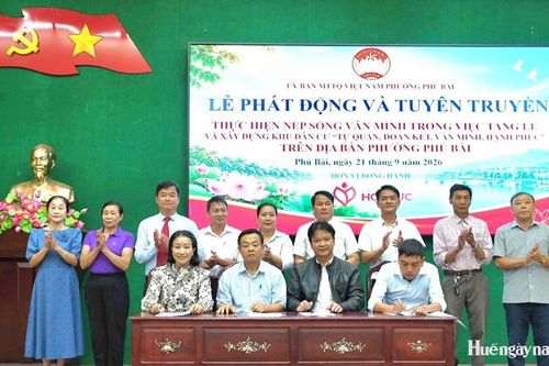 Phú Bài phát động thực hiện nếp sống văn minh