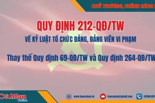 Quy định 212-QĐ/TW về kỷ luật tổ chức đảng, đảng viên vi phạm