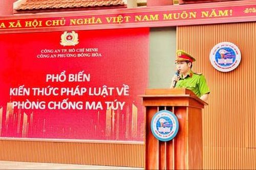 Công an phường Đông Hòa: Tuyên truyền phòng chống ma túy tại Trường THCS Bình An