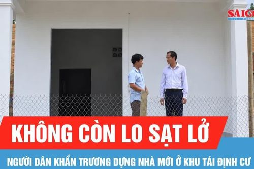 Quảng Ngãi: Người dân vùng sạt lở khẩn trương dựng nhà mới ở khu tái định cư