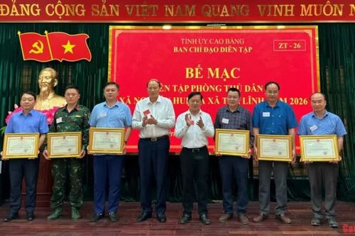 Xã Trà Lĩnh hoàn thành xuất sắc nhiệm vụ diễn tập phòng thủ dân sự