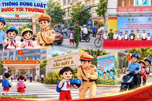 Công an phường đưa AI vào bài học giao thông trong trường học