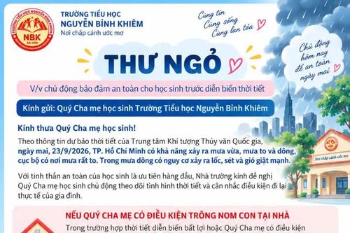 Xúc động thư của hiệu trưởng gửi học sinh trong ngày mưa bão