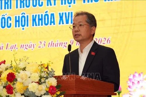 Chánh án Tòa án nhân dân tối cao Nguyễn Văn Quảng tiếp xúc cử tri tại Lâm Đồng