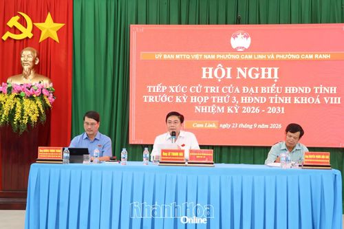 Phó Chủ tịch Thường trực HĐND tỉnh Lữ Thanh Hải tiếp xúc cử tri 2 phường Cam Ranh và Cam Linh
