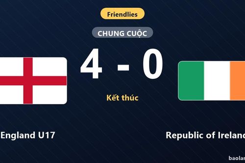 England U17 thắng cách biệt, Republic of Ireland U17 nhận thất bại nặng nề