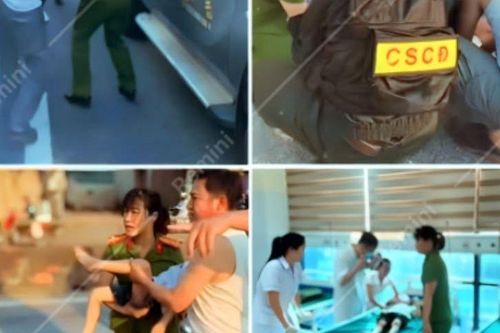 Clip cảnh sát cơ động kịp thời cứu bé trai gặp tai nạn nằm giữa Quốc lộ 1A