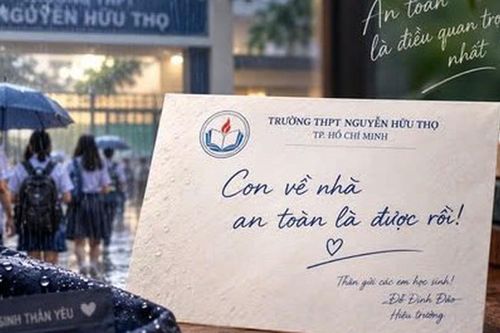 Xúc động thư của hiệu trưởng gửi học sinh trong ngày mưa bão