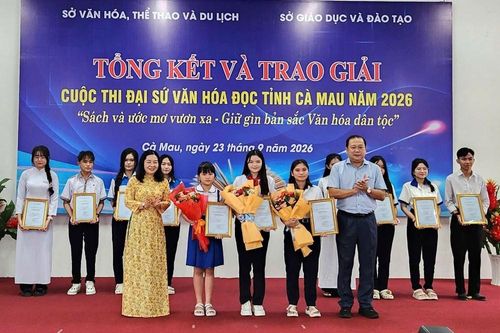 81 học sinh Cà Mau đạt giải cuộc thi 'Đại sứ Văn hóa đọc năm 2026'