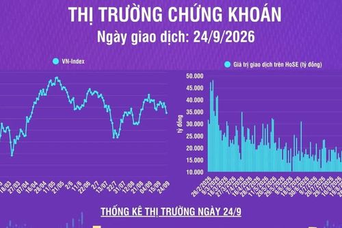 [Infographic] Chứng khoán ngày 24/9: Thị trường tiếp tục chịu áp lực bán mạnh, VN-Index về dưới 1.800 điểm