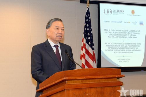 Tổng Bí thư, Chủ tịch nước Tô Lâm gặp các doanh nghiệp Hoa Kỳ, nghe báo cáo về sáng kiến tìm kiếm người Việt Nam mất tích trong chiến tranh