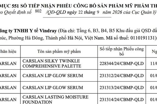Thu hồi 551 số tiếp nhận công bố mỹ phẩm của 24 công ty