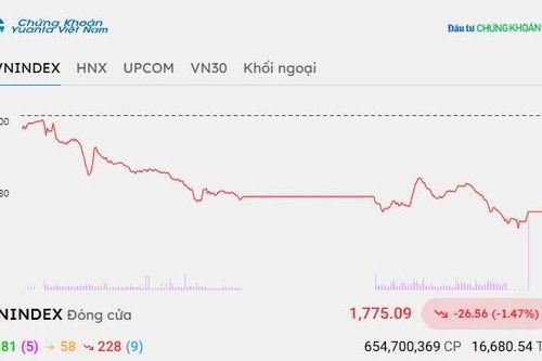 Chứng khoán hôm nay 24/9/2026: Áp lực điều chỉnh diện rộng, VN-Index giảm gần 30 điểm