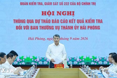 Hội nghị thông qua dự thảo Báo cáo kết quả kiểm tra, giám sát với Ban Thường vụ Thành ủy Hải Phòng