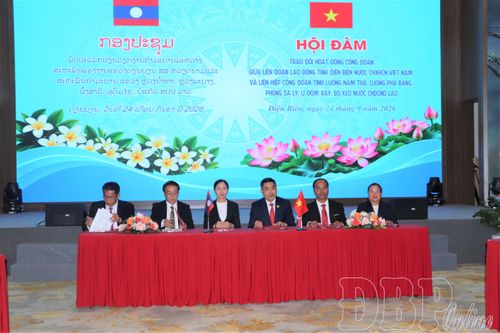 Hội đàm trao đổi giữa LĐLĐ tỉnh Điện Biên với Liên hiệp Công đoàn 5 tỉnh Bắc Lào