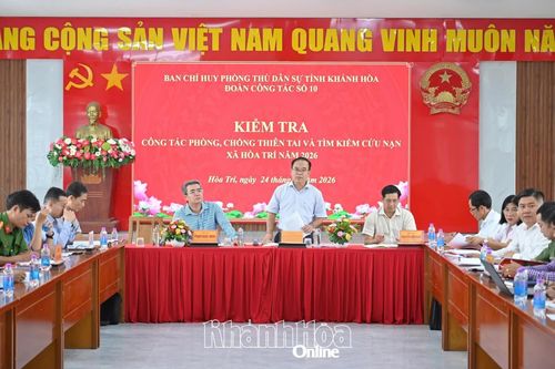 Kiểm tra công tác phòng, chống thiên tai ở xã Hòa Trí