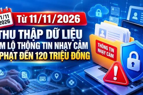 Từ 11/11/2026, thu thập dữ liệu làm lộ thông tin nhạy cảm bị phạt đến 120 triệu đồng