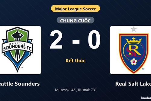 Thống kê trận đấu Seattle Sounders 2-0 Real Salt Lake: A. Rusnak tỏa sáng, Seattle Sounders giành trọn 3 điểm