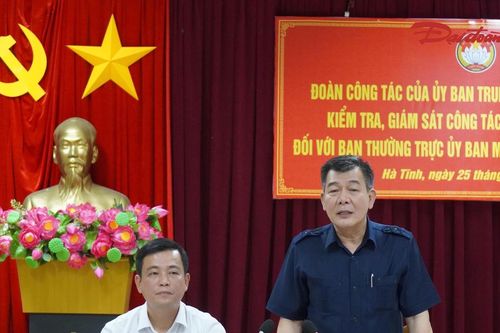 Đoàn kiểm tra của Ủy ban Trung ương MTTQ Việt Nam làm việc tại Hà Tĩnh