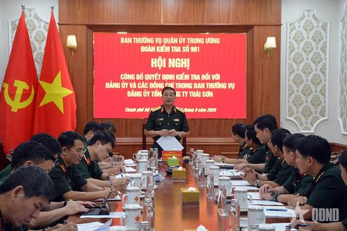 Công bố quyết định kiểm tra theo kế hoạch đối với Đảng ủy Tổng công ty Thái Sơn