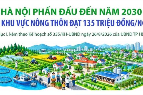 Hà Nội đặt mục tiêu đến năm 2030, thu nhập khu vực nông thôn đạt 135 triệu đồng