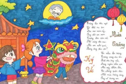 Em nhỏ kể chuyện dưới trăng bằng thơ và tranh