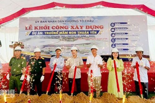 Phường Tô Châu khởi công xây dựng Trường Mầm non Thuận Yên gần 32 tỷ đồng