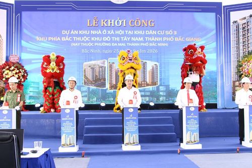 Bí thư Thành ủy Bắc Ninh Nguyễn Hồng Thái dự lễ khởi công dự án Nhà ở xã hội tại Khu dân cư số 3