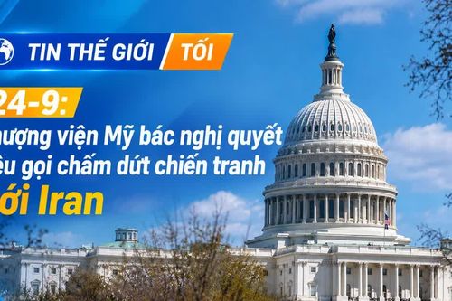 Tin thế giới tối 24-9: Thượng viện Mỹ bác nghị quyết kêu gọi chấm dứt chiến tranh với Iran
