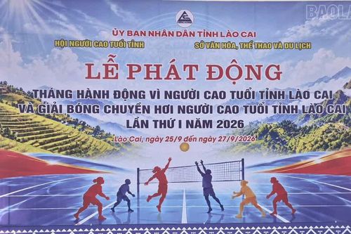 Sôi nổi Lễ phát động Tháng hành động vì Người cao tuổi và Khai mạc Giải bóng chuyền hơi Người cao tuổi tỉnh Lào Cai lần thứ I năm 2026.