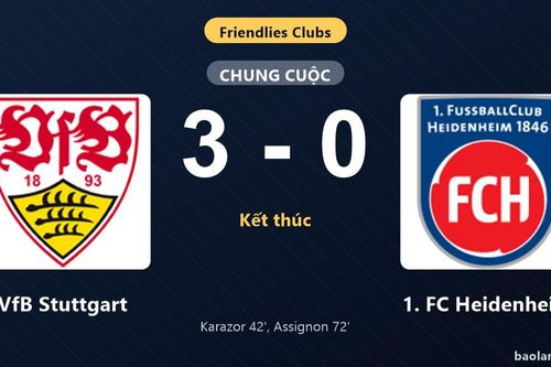 Thống kê trận đấu VfB Stuttgart 3-0 1. FC Heidenheim: VfB Stuttgart thắng đậm thuyết phục