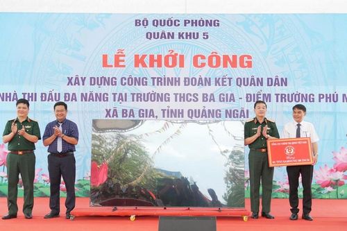 Quân khu 5 hỗ trợ 2,5 tỉ đồng xây Nhà thi đấu đa năng tại Ba Gia