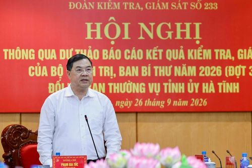 Thông qua dự thảo báo cáo kết quả kiểm tra, giám sát (đợt 3) đối với Ban Thường vụ Tỉnh ủy Hà Tĩnh