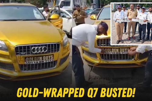 Xe Audi Q7 đổi sang màu vàng kim đẹp long lanh bị CSGT 'hỏi thăm'