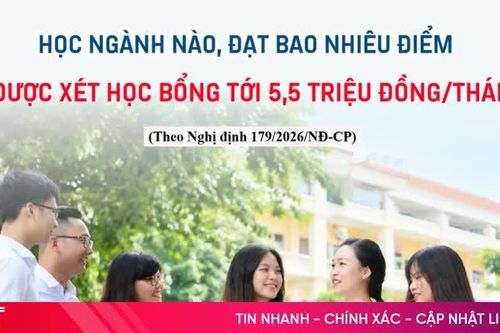 [Infographic] Học ngành nào, đạt bao nhiêu điểm để được xét học bổng tới 5,5 triệu đồng/tháng?