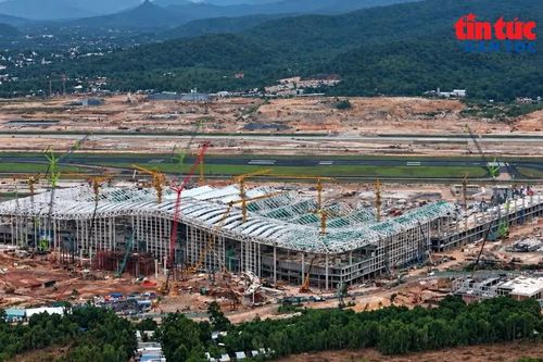 Công trường Nhà ga T2 sân bay quốc tế Phú Quốc tăng tốc về đích