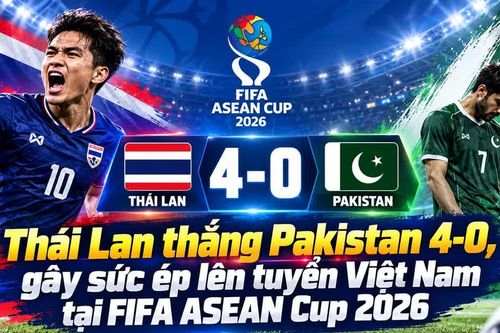 Thái Lan thắng Pakistan 4 - 0, gây sức ép lên tuyển Việt Nam tại FIFA ASEAN Cup 2026