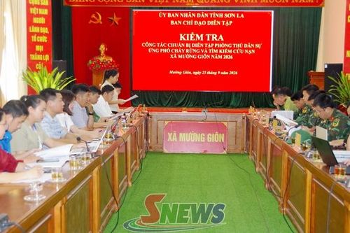 Kiểm tra công tác chuẩn bị diễn tập phòng thủ dân sự ứng phó cháy rừng và tìm kiếm cứu nạn xã Mường Giôn năm 2026