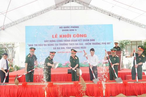 Quảng Ngãi: Khởi công nhà thi đấu đa năng 2,5 tỷ đồng tại Trường THCS Ba Gia